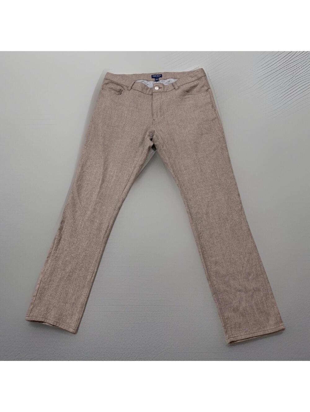 Peter Millar Crown Crafted Wool 5 Pocket Brown Flex Alpine Pant Men 34x32